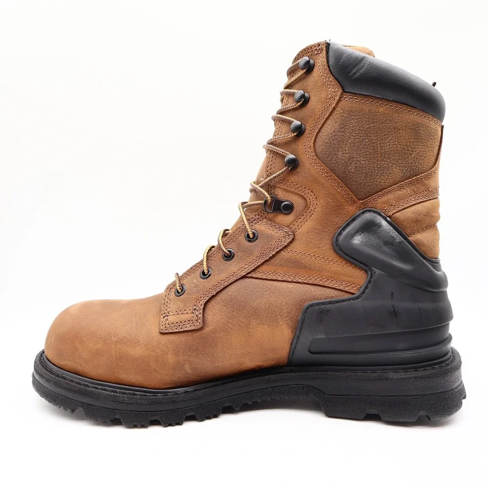 Carhartt Work Boots Mens 12 W Brown Leather Waterproof 8